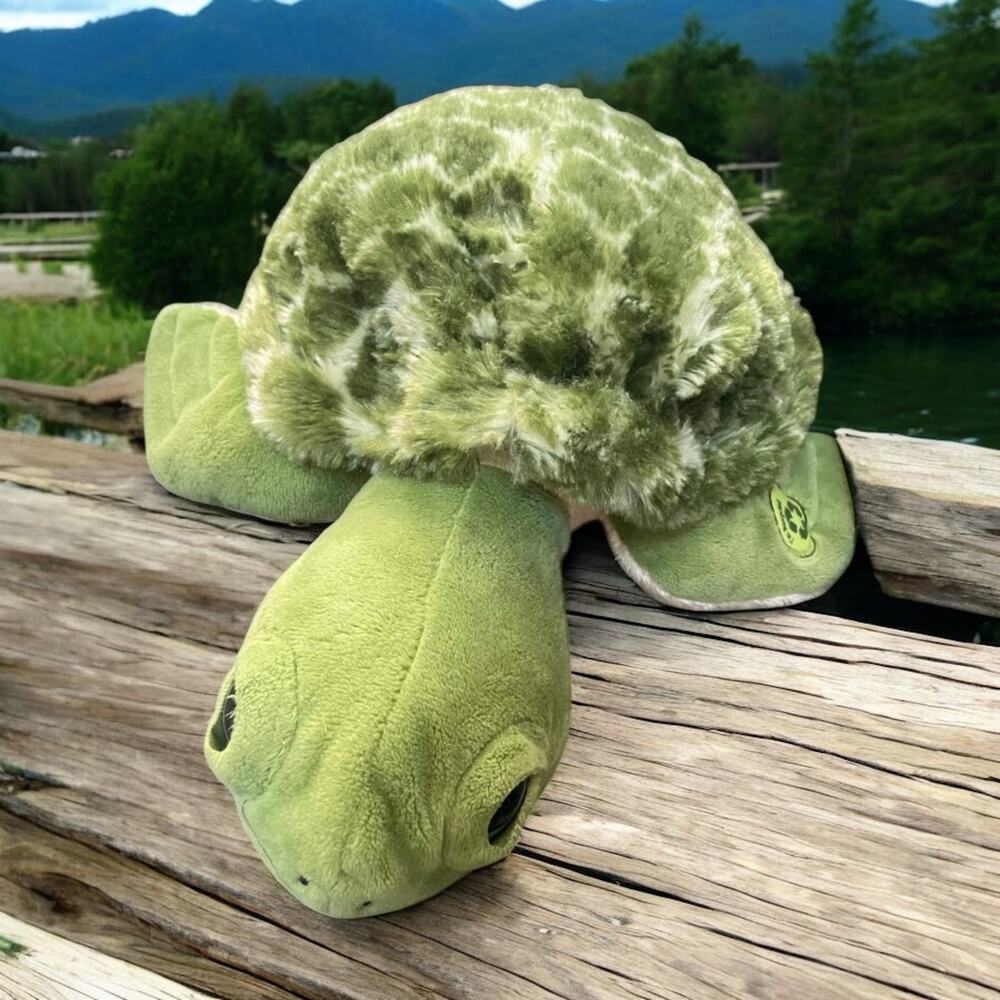 Petting Zoo Plush Turtle Stuffed Animal Tortoise Recycled Nursery Decor Gift 15"